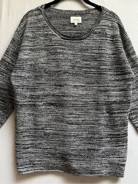 Wilfred Aritzia Silk Cotton Cashmere Stripe Knit Sweater Top Sz S